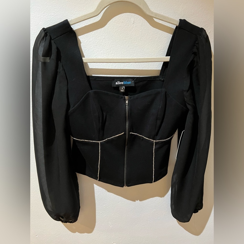 Black long sleeve top
